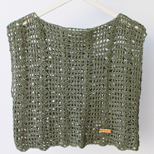 Khaki crochet blouse