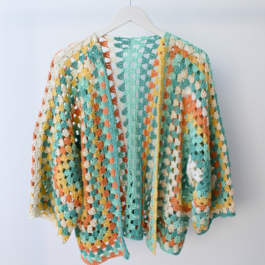 Crochet long sleeve vest