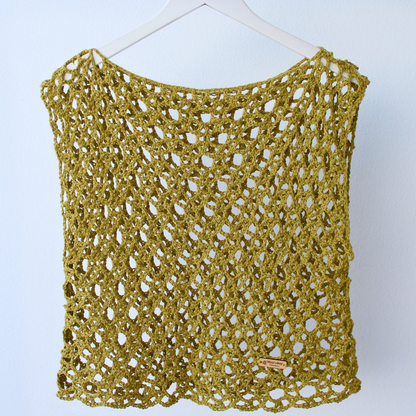 Olive crochet blouse