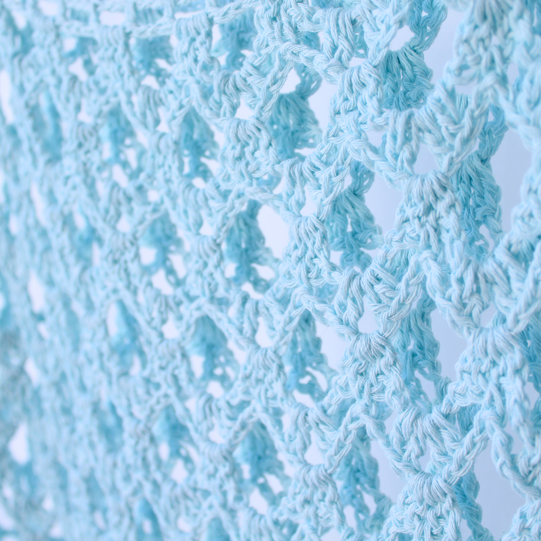 Pastel blue crochet blouse