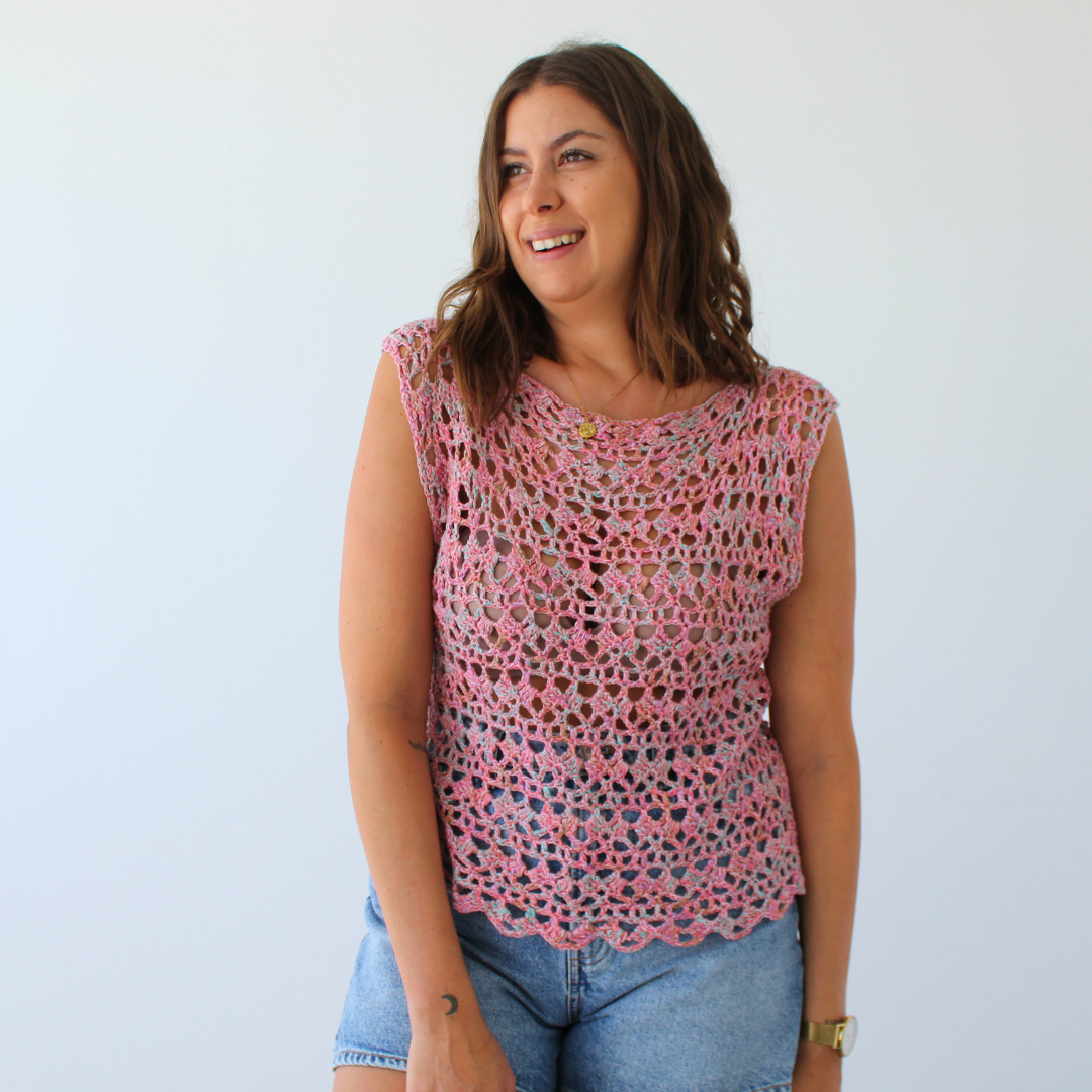 Blusa crochet color mixto