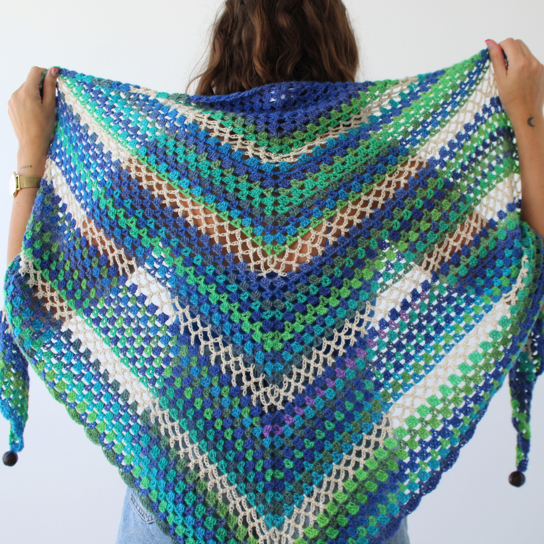 Long blue shawl