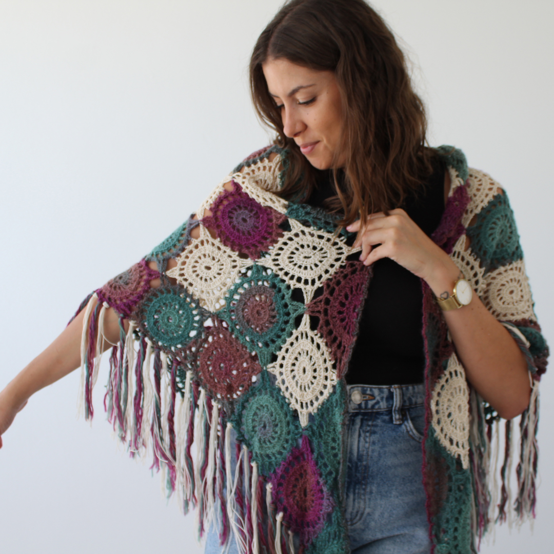 Multicolor long shawl