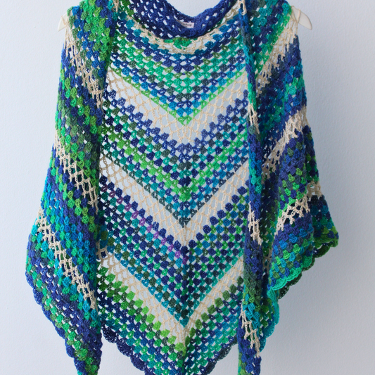 Long blue shawl