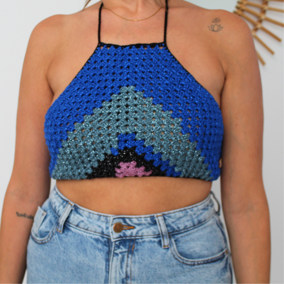 Bright crochet crop top