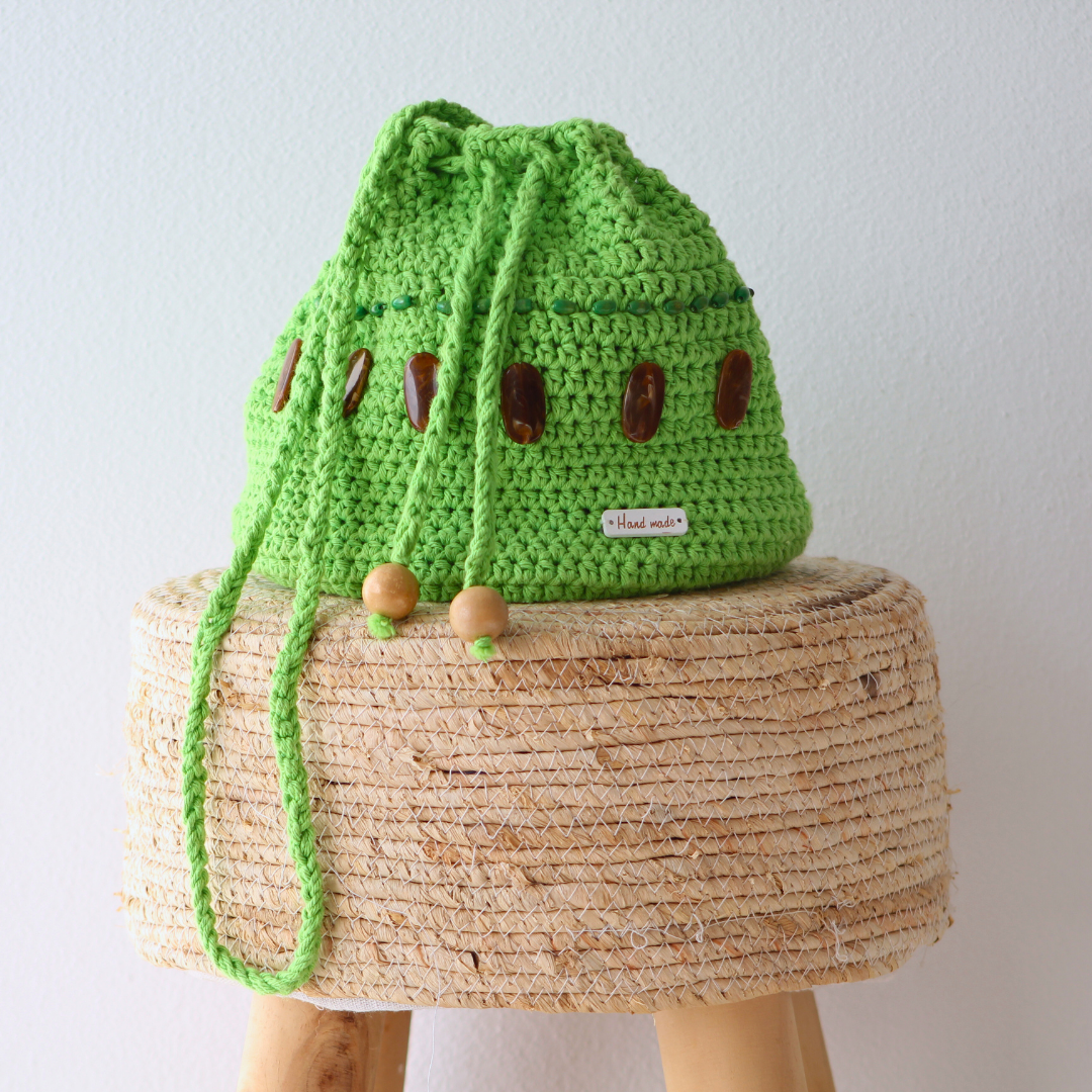 Green bucket bag