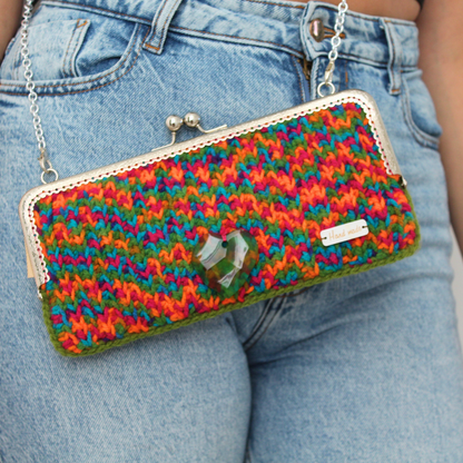 Clutch with appliqué