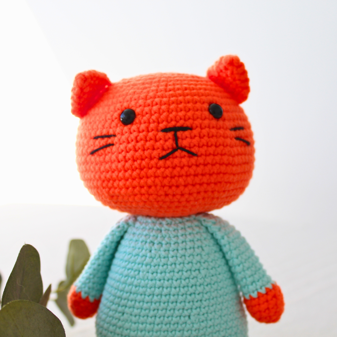 Orange cat amigurumi plush