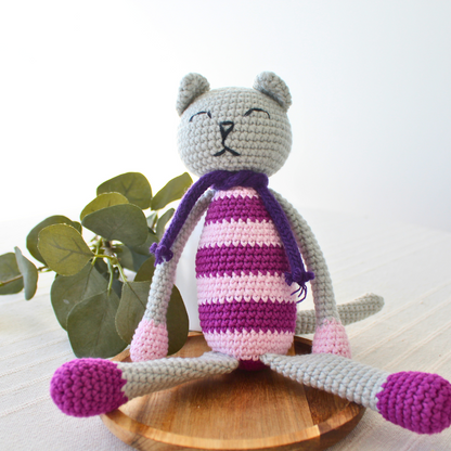 Stylish cat amigurumi plush