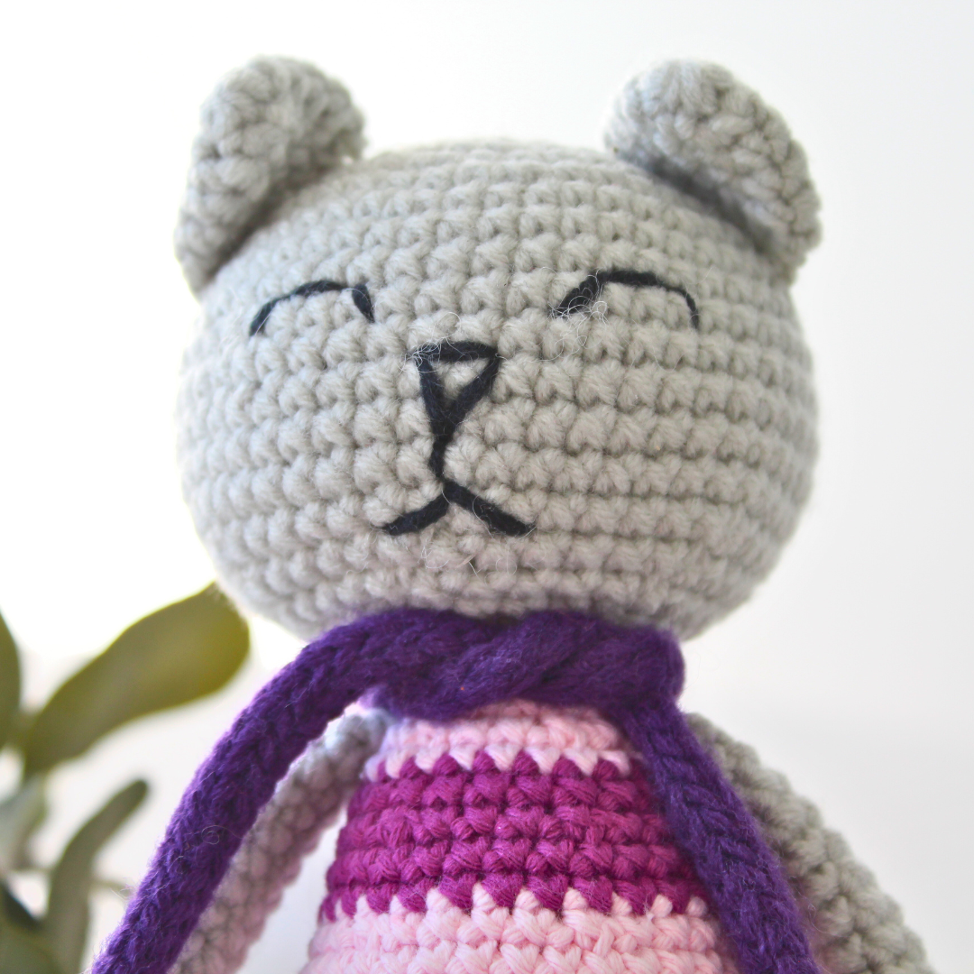 Stylish cat amigurumi plush