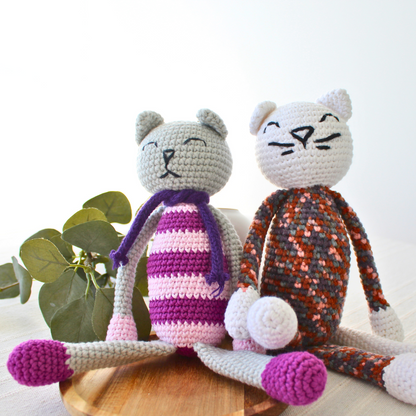 Elegant cat amigurumi plush