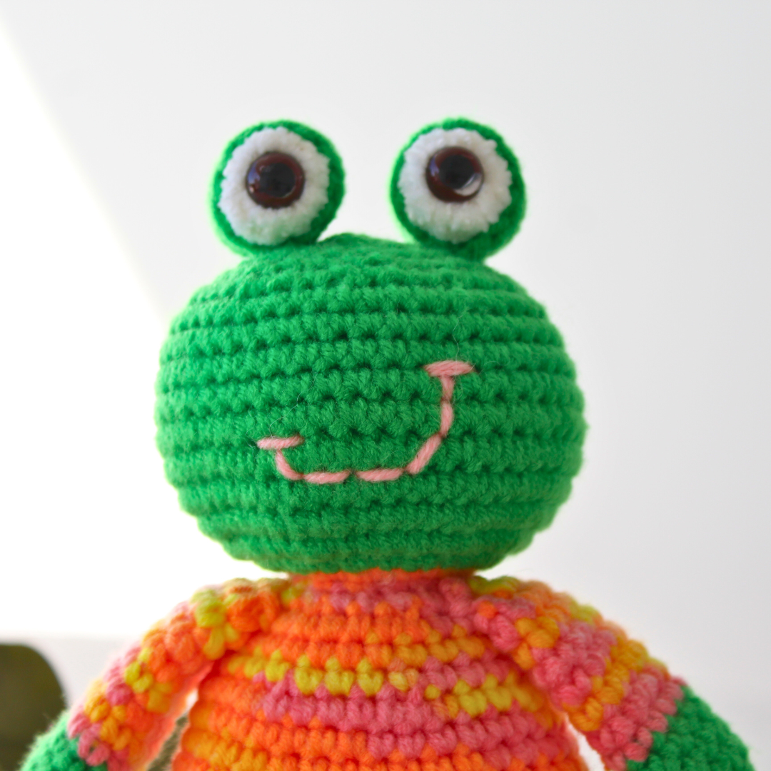 Amigurumi frog plush