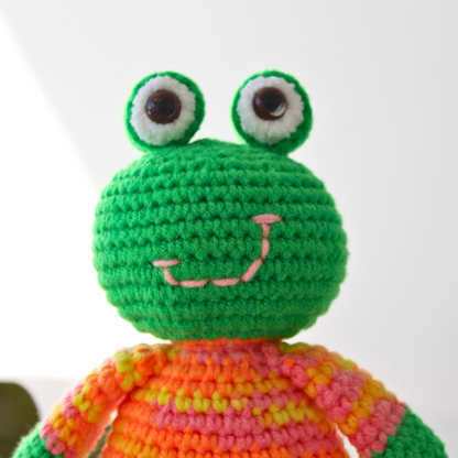 Amigurumi frog plush