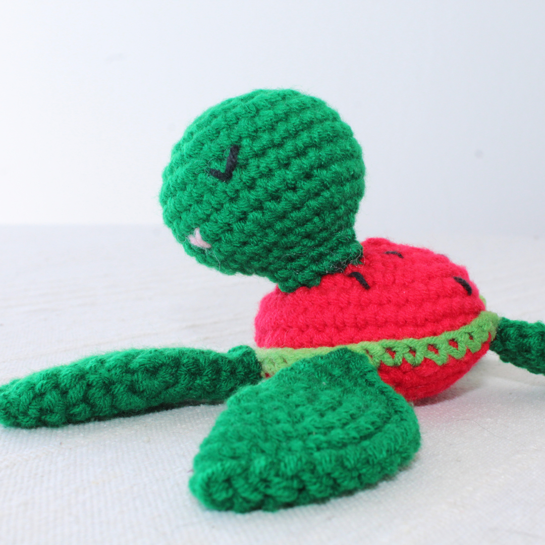 Multicolored turtle plush